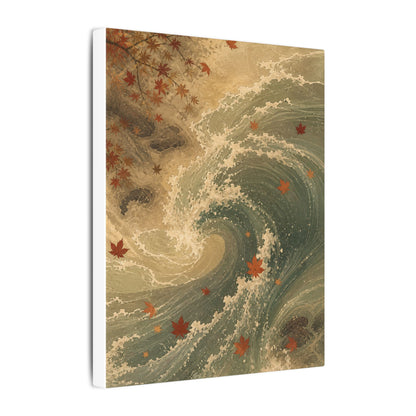 Japandi Ocean Wave in Candlelight | Japanese Pattern Canvas Art