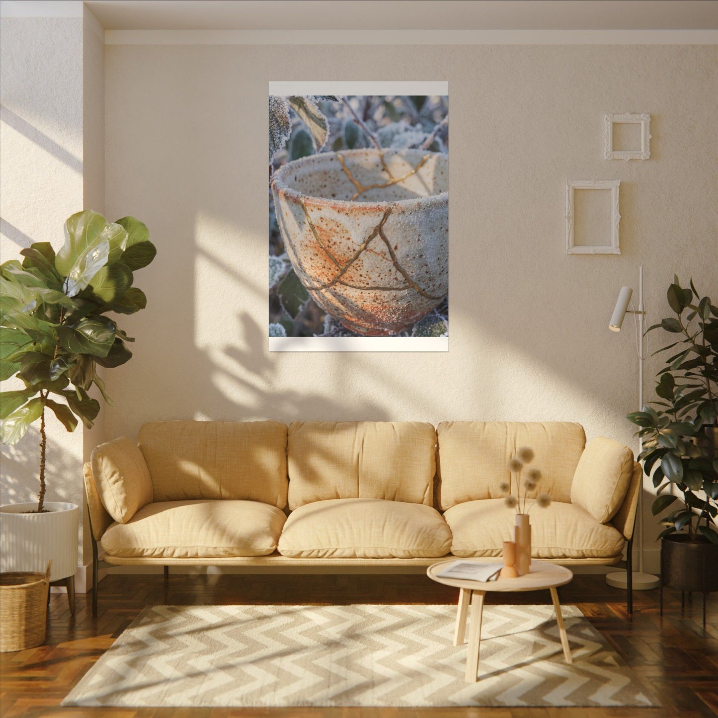 Resilient Ceramic Bowl Canvas Art - Gold Vein Kintsugi