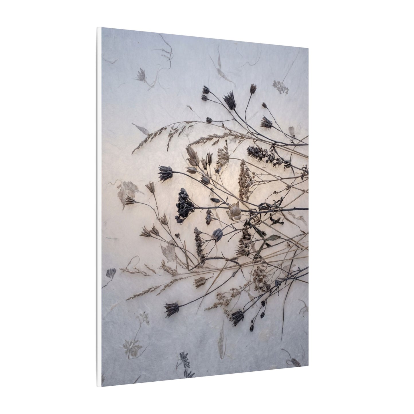 Elegant Dried Flowers Canvas Art - Japanese Pattern Japandi