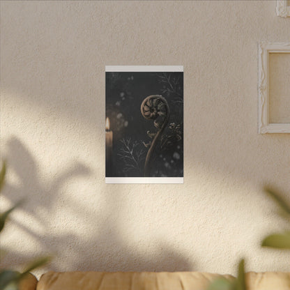 Candlelight Fern Unfurling Canvas Art - Japandi Ma