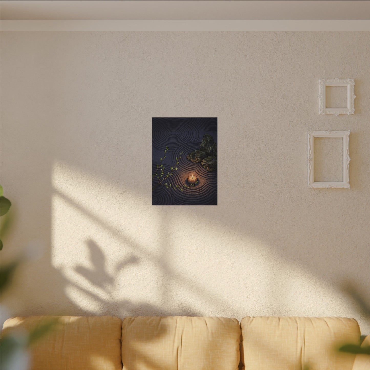 Mono No Aware Rock Garden Canvas Art - Zen Ukiyo E Inspired