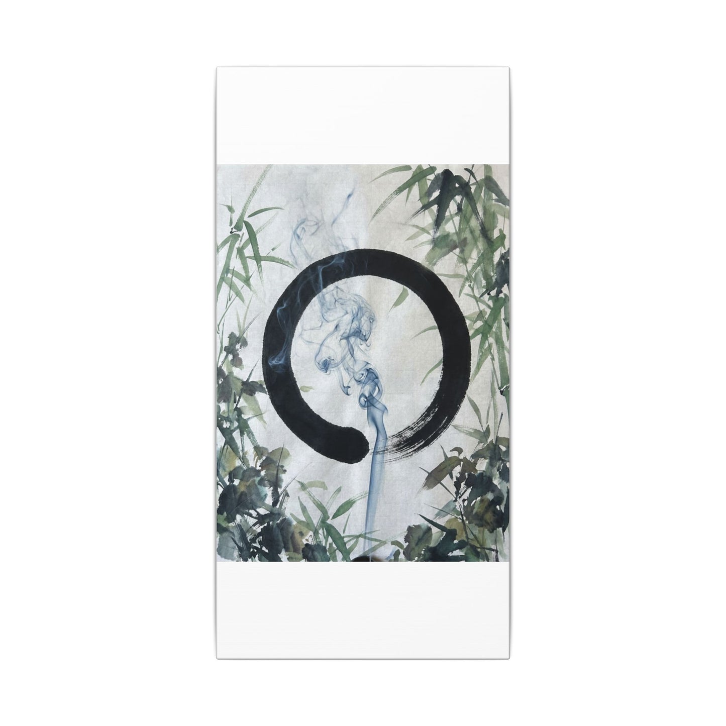 Zen Incense Smoke in Moonlight | Enso Canvas Art
