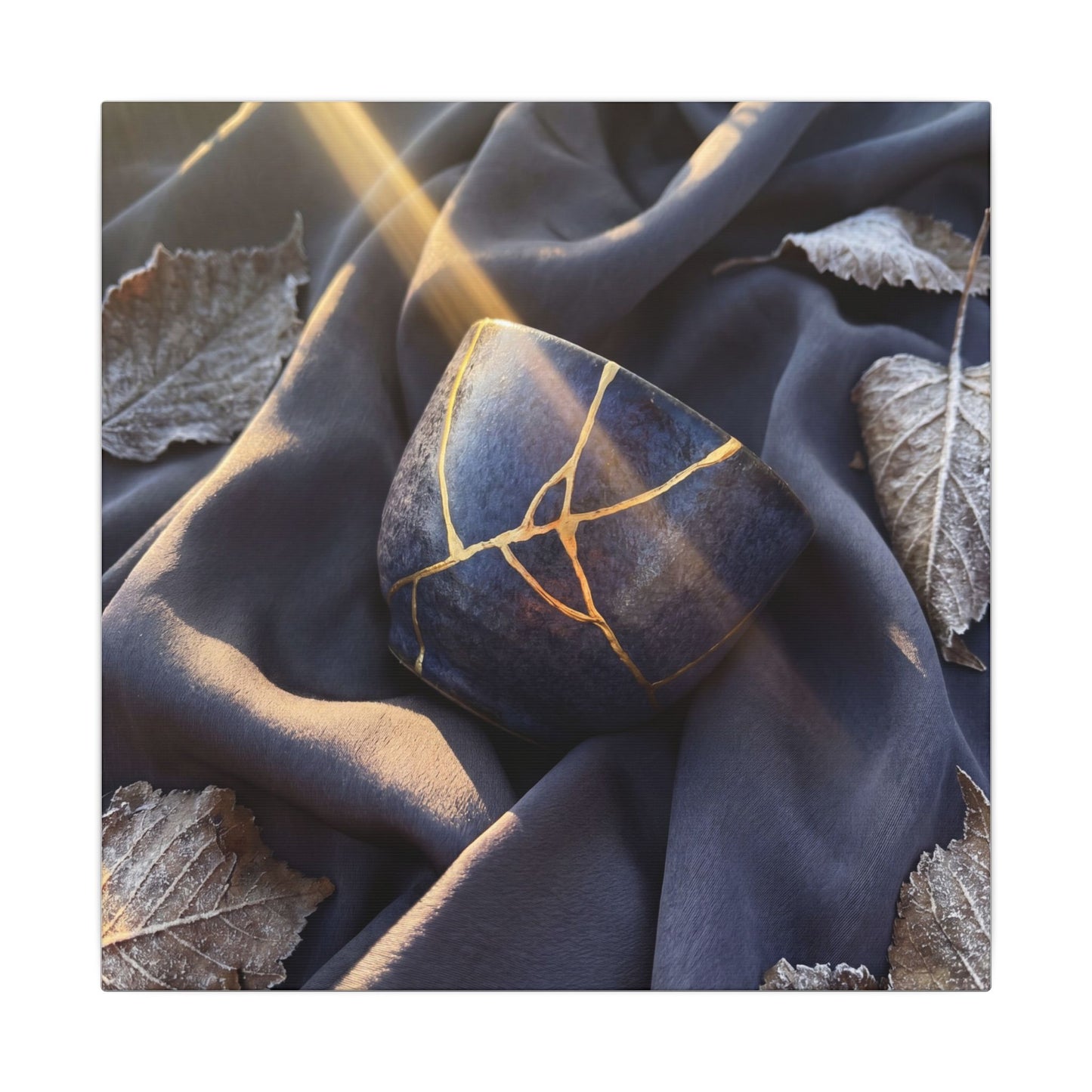 Winter Silk Drape Gold Repair Canvas Art | Artful Decor