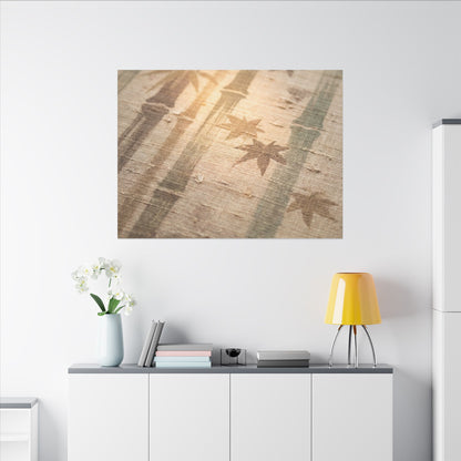 Autumn Bamboo Grove Japanese Pattern Canvas Art | Neutral Decor