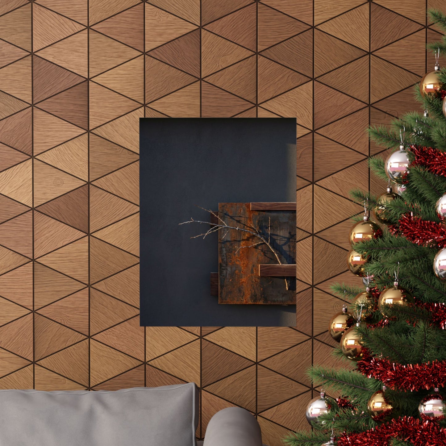 Ma Rust Patina Wall Art Print - Dark Japandi Dark Texture