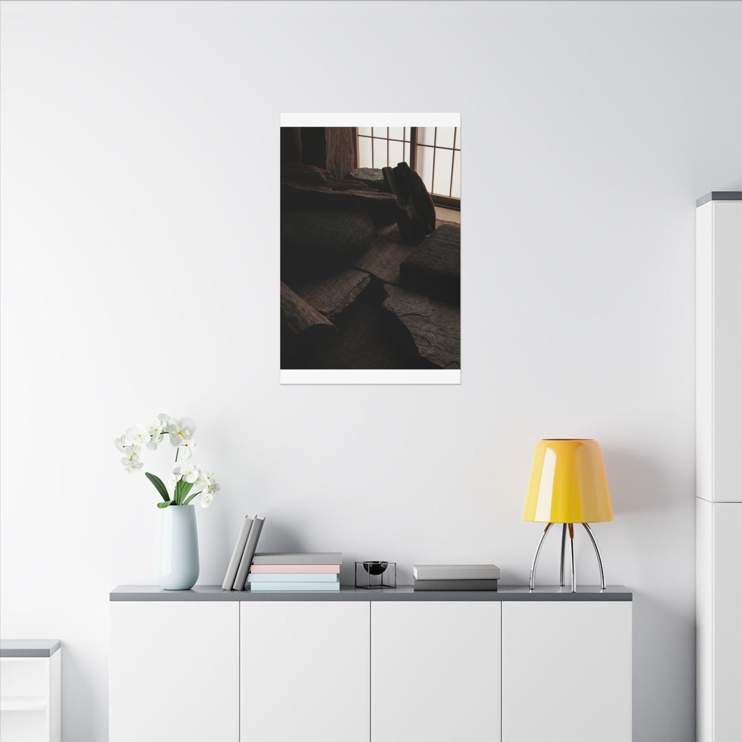 Dark Japandi Shadow Zen Canvas Art