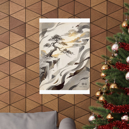 Pine Tree Japanese Pattern Wall Art Print | Cozy Japandi Art
