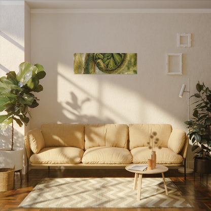 Japandi Fern Unfurling in Dappled | Watercolor Canvas Art
