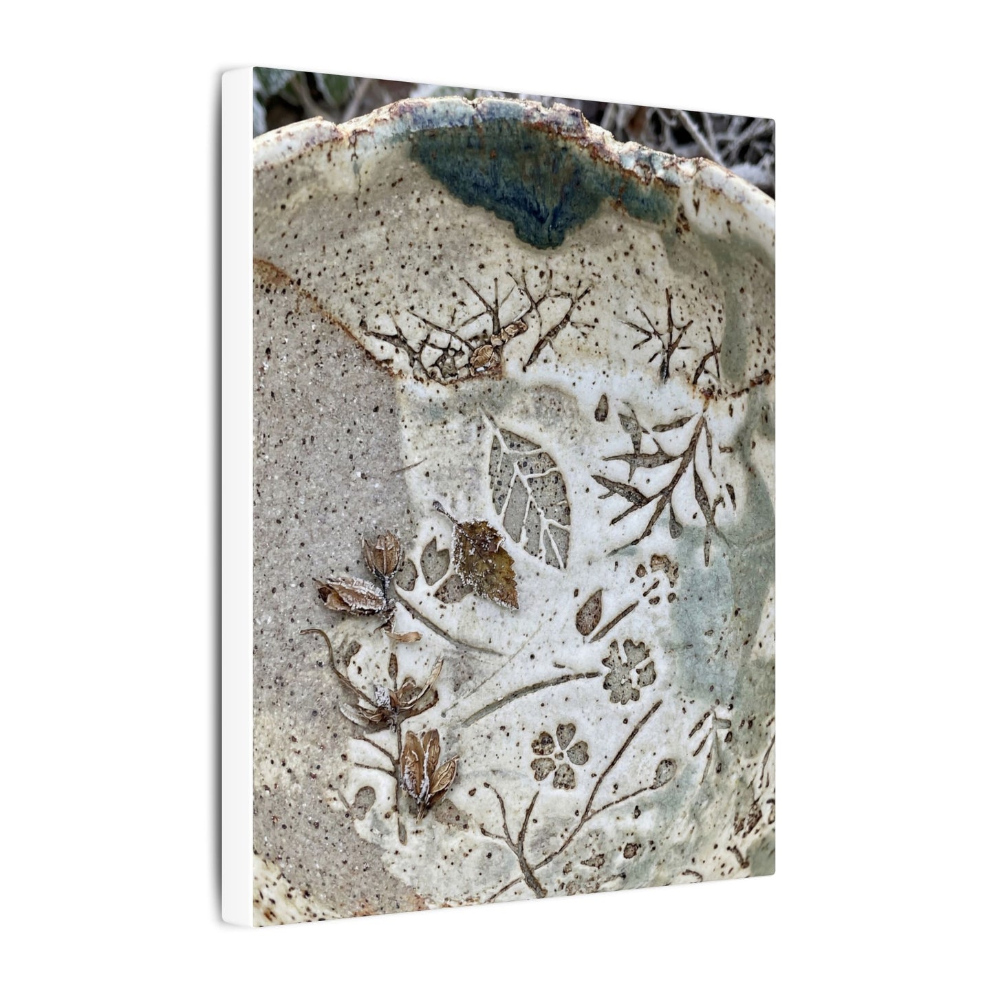 Ceramic Bowl Winter Canvas Art | Japandi Earthy Design