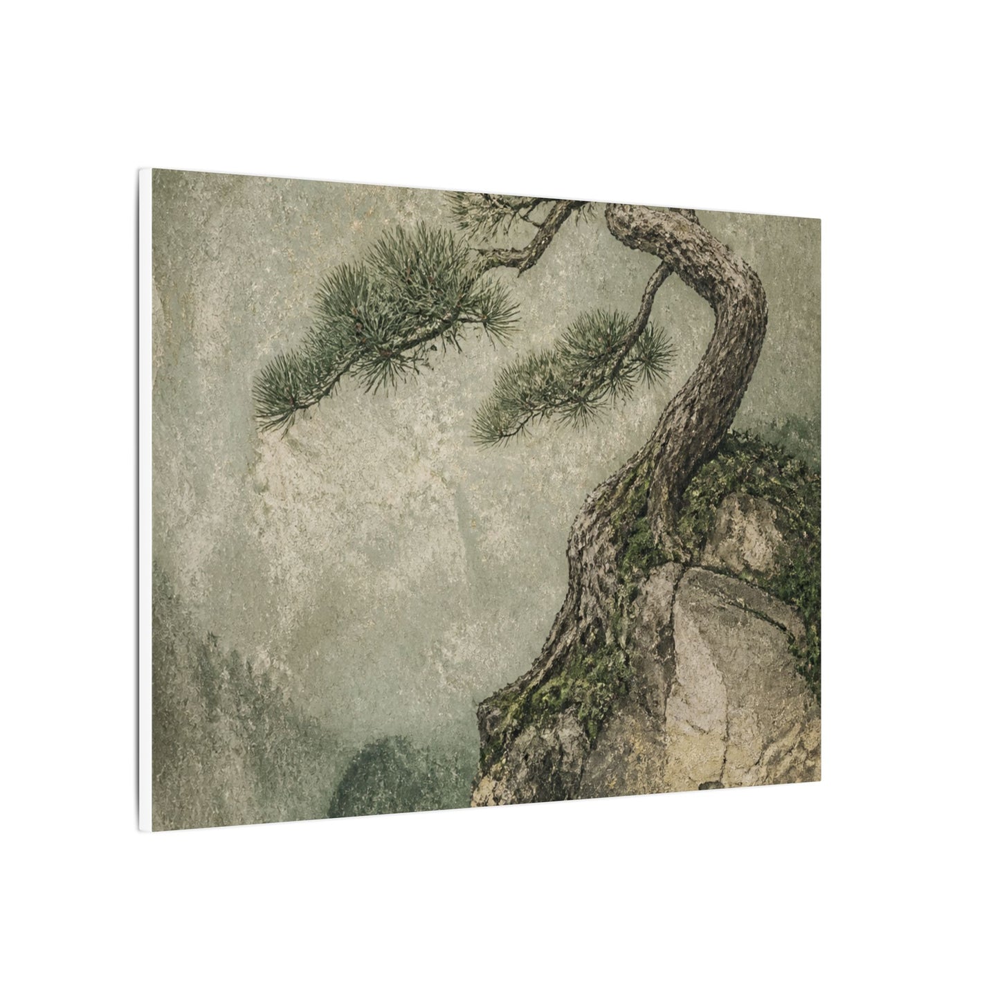 Fukinsei Pine Tree Canvas Art - Japandi Texture