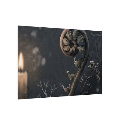 Candlelight Fern Unfurling Canvas Art - Japandi Ma