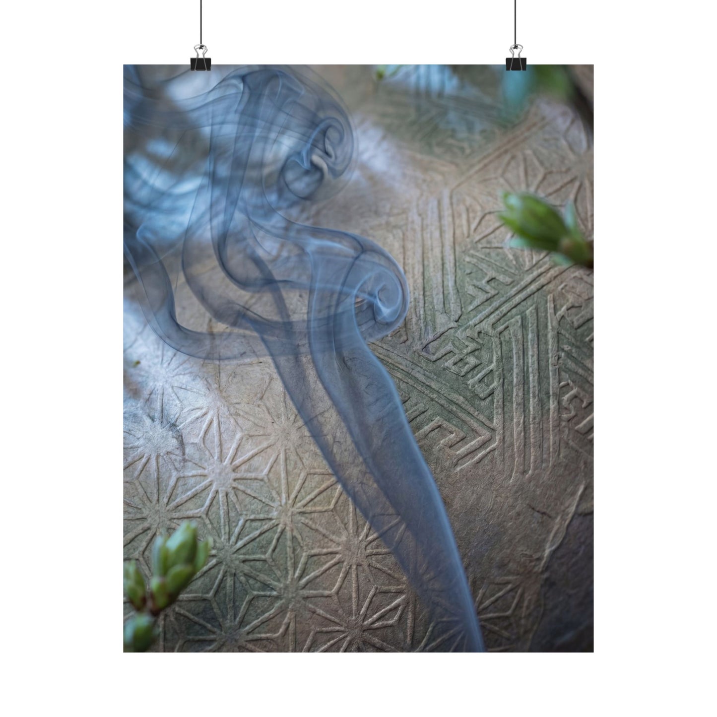 Kanso Incense Smoke Wall Art Print - Japandi Japanese Pattern