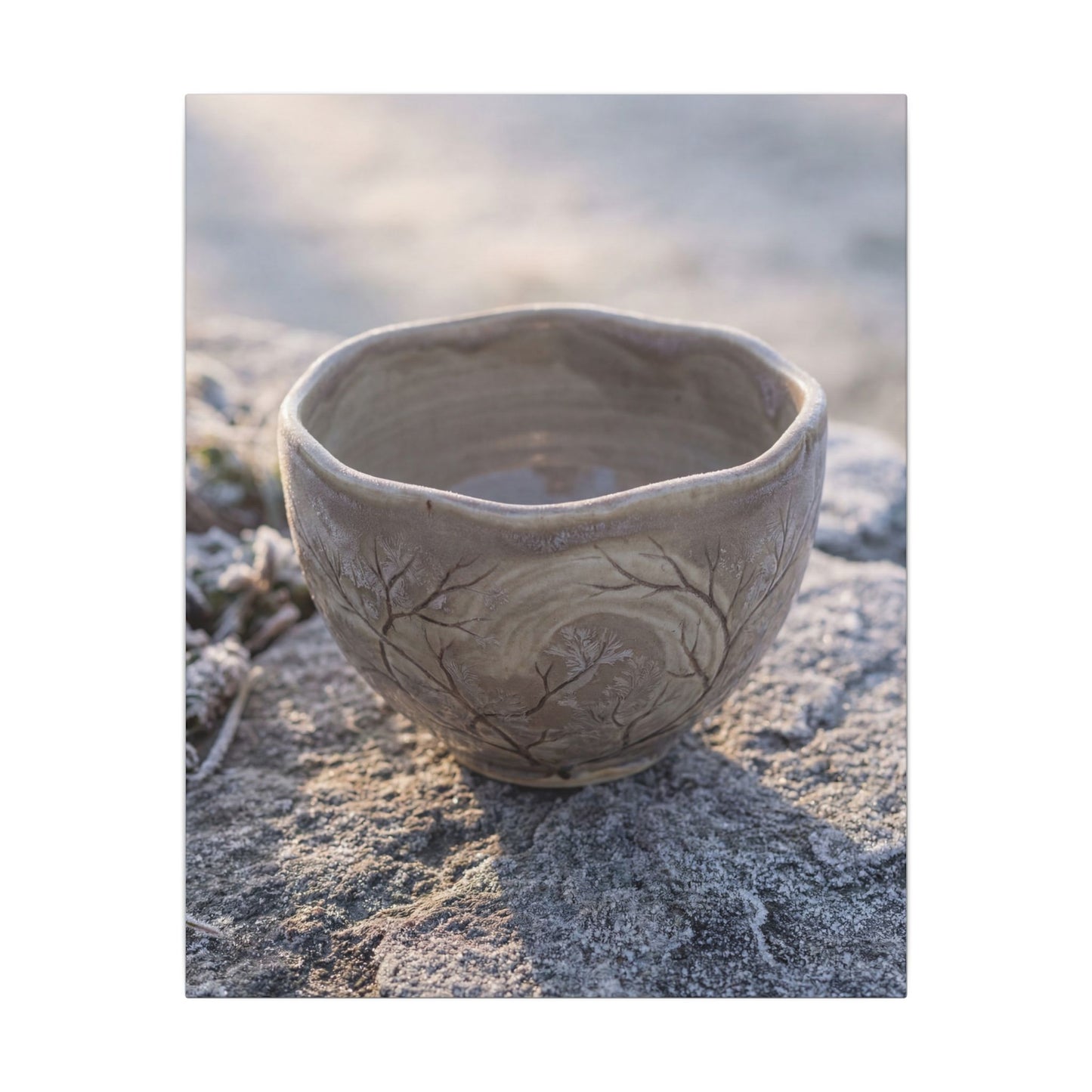 Seijaku Ceramic Bowl Canvas Art - Japandi Japanese Pattern