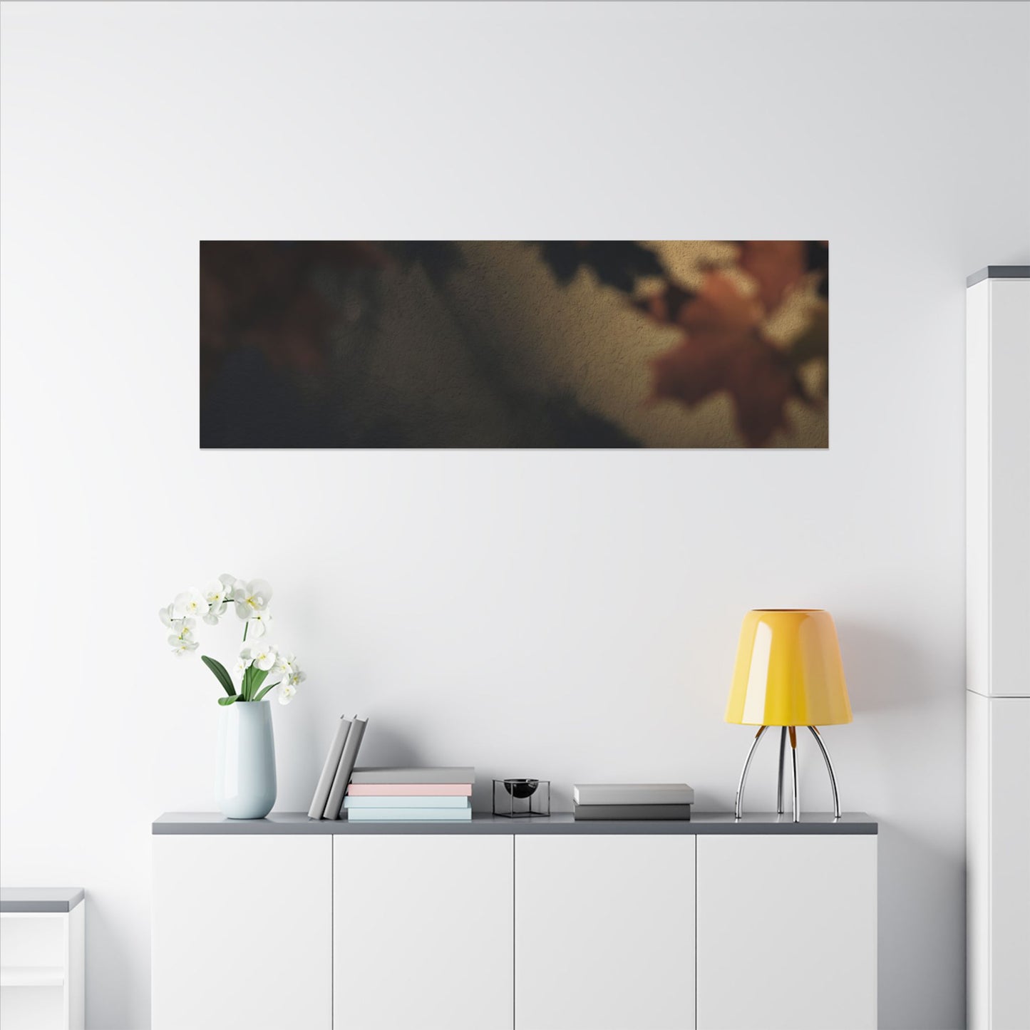 Shadow Play Canvas Art | Autumn Dark Japandi Moody Minimal Art
