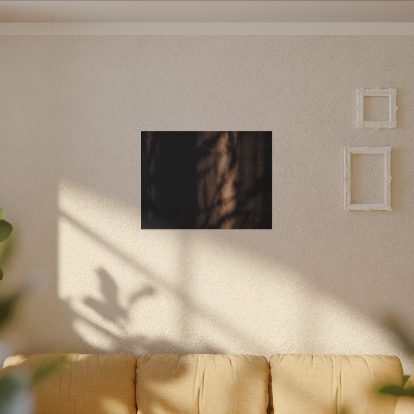 Winter Shadow Play Moody Minimal Canvas Art | Luxurious Decor