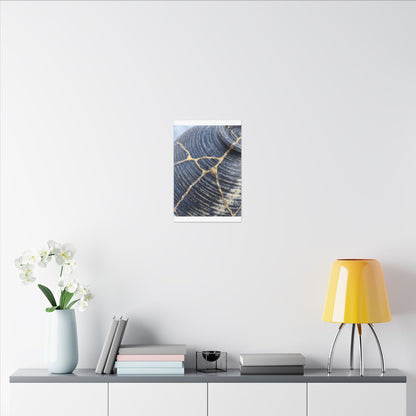 Shibui Water Ripple Canvas Art - Kintsugi Gold Repair