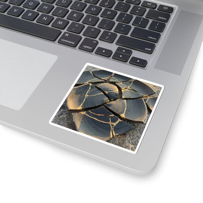 Golden Hour Broken Pottery Sticker - Kintsugi Kanso Art Print