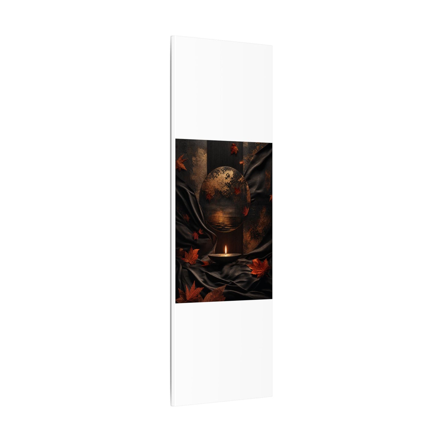 Silk Drape Autumn Canvas Art | Dark Japandi Moody Design