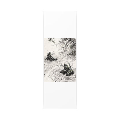 Rock Garden Canvas Art | Winter Zen Sumi E Art