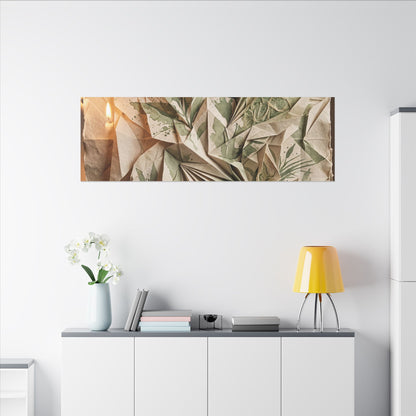 Japandi Paper Fold in Candlelight | Texture Canvas Art