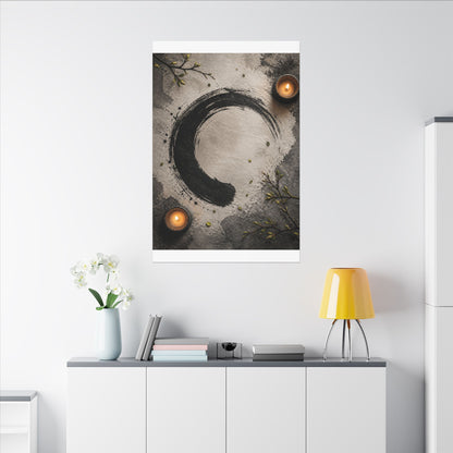 Candlelight Ink Brushstroke Canvas Art - Zen Ma