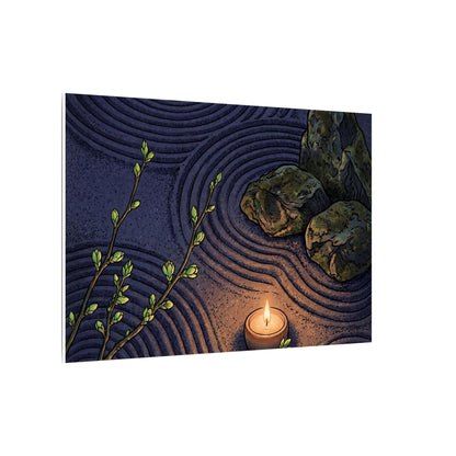 Mono No Aware Rock Garden Canvas Art - Zen Ukiyo E Inspired
