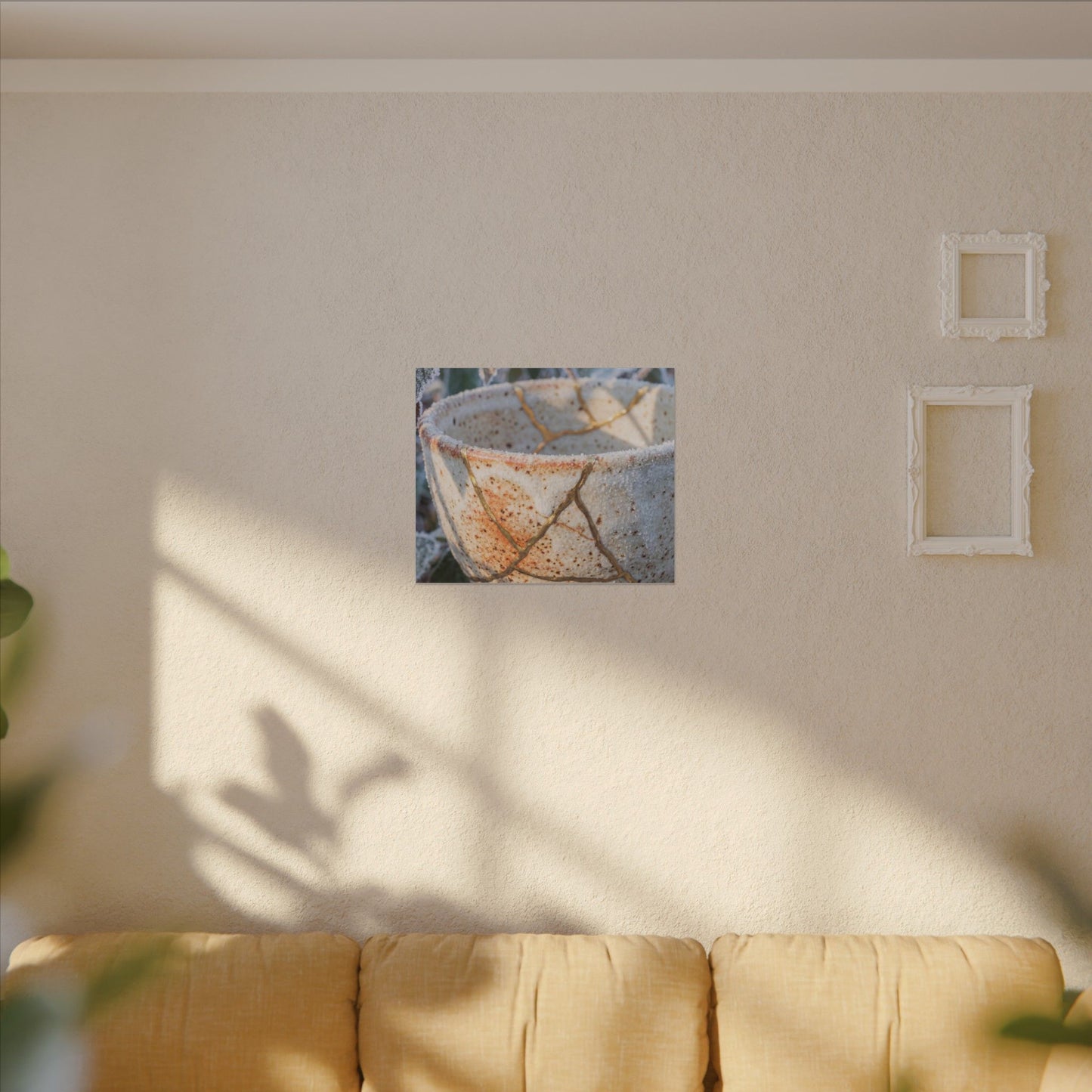 Resilient Ceramic Bowl Canvas Art - Gold Vein Kintsugi