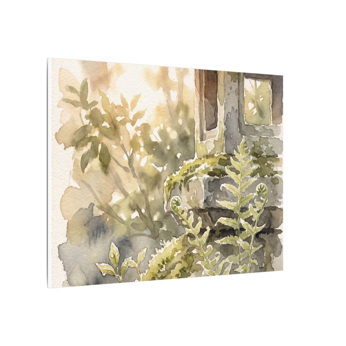 Earthy Stone Lantern Canvas Art - Watercolor Japandi