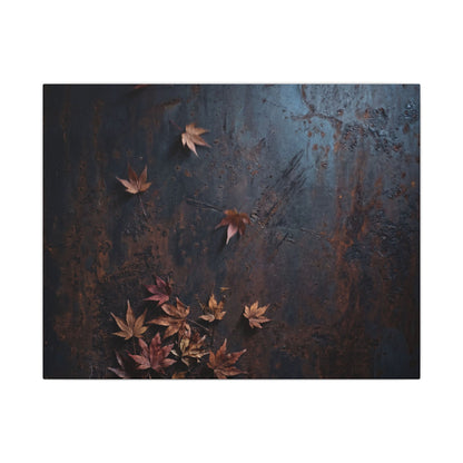 Moonlight Rust Patina Canvas Art - Dark Japandi Mono No Aware