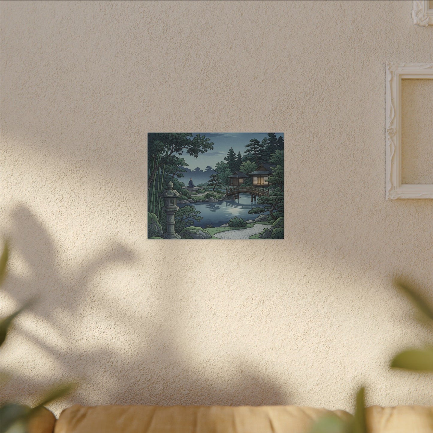 Summer Moonlit Garden Ukiyo E Inspired Canvas Art | Serene Decor