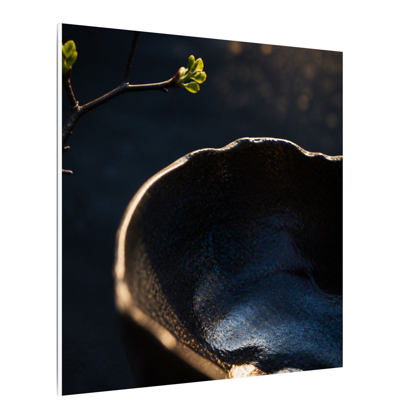 Ma Ceramic Bowl Canvas Art - Dark Japandi Shadow Zen