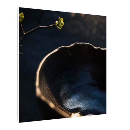 Ma Ceramic Bowl Canvas Art - Dark Japandi Shadow Zen