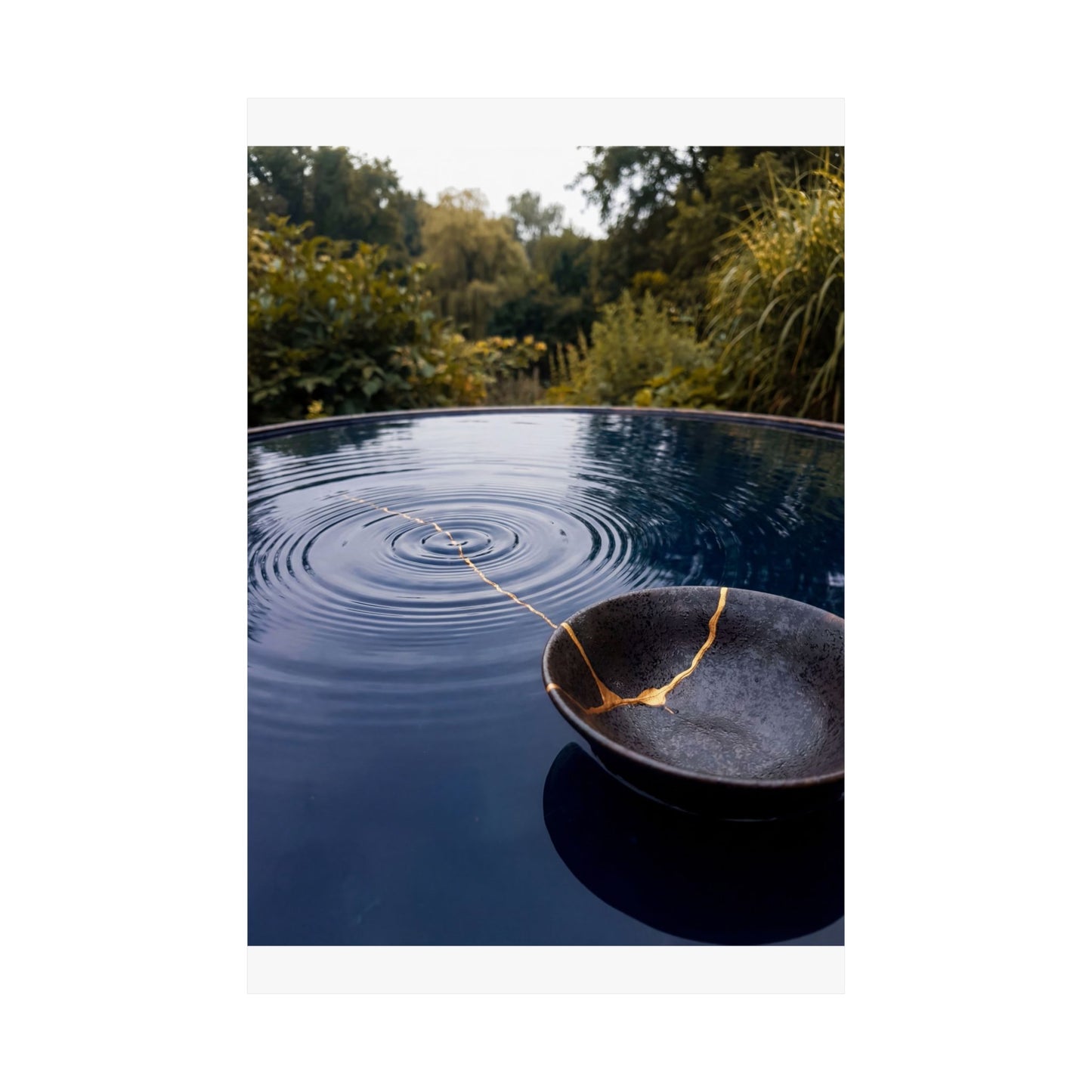 Shibui Water Ripple Wall Art Print - Kintsugi Broken Beauty