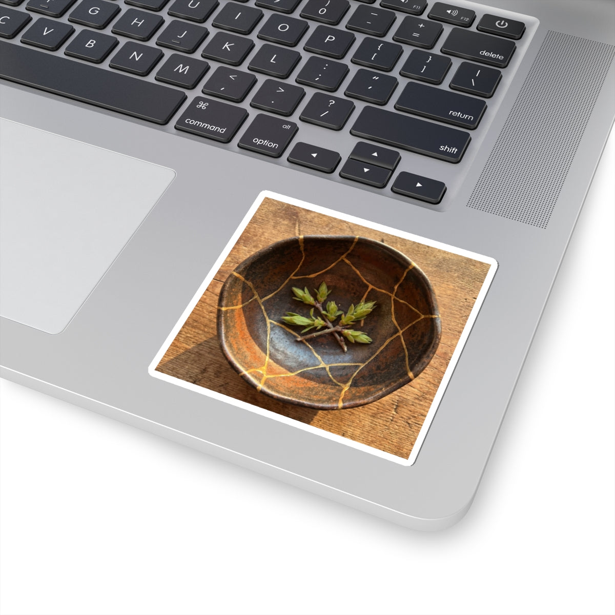 Datsuzoku Ceramic Bowl Sticker - Kintsugi Gold Repair Art Print