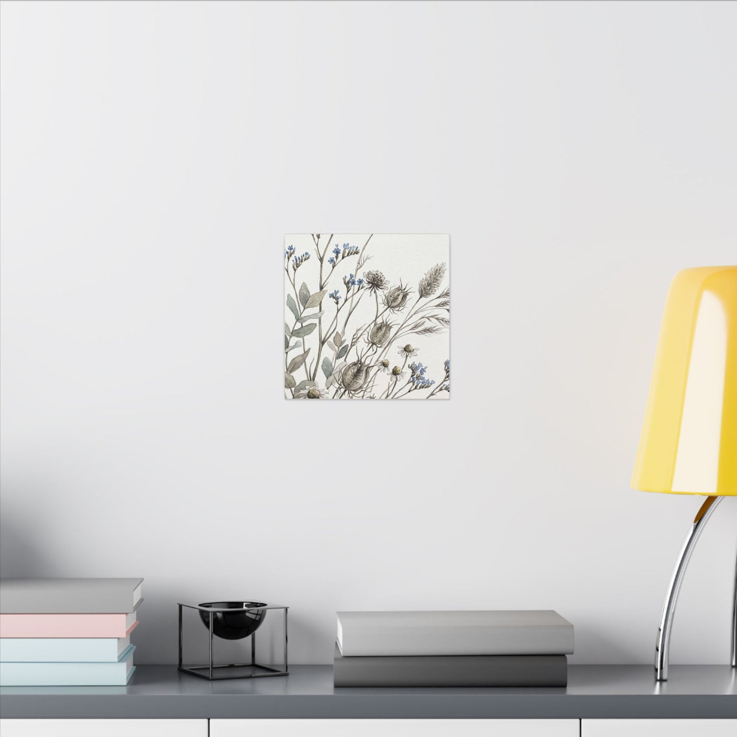 Dried Flowers Canvas Art | Summer Japandi Watercolor Art