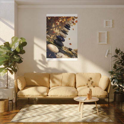 Ma River Stones Canvas Art - Kintsugi Gold Vein