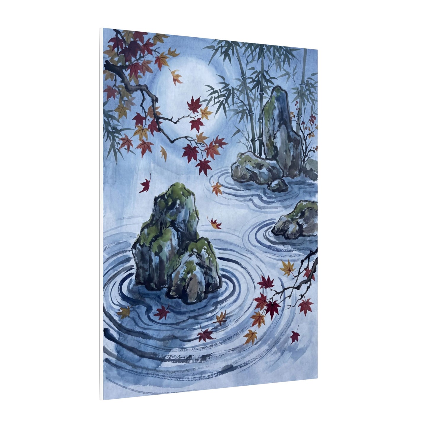 Rock Garden Autumn Canvas Art | Zen Tranquil Design