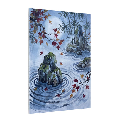 Rock Garden Autumn Canvas Art | Zen Tranquil Design