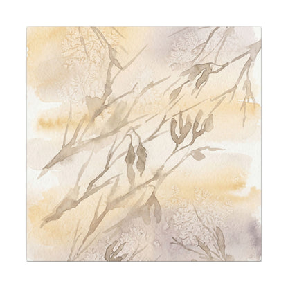 Shadow Play Winter Canvas Art | Japandi Warm Design