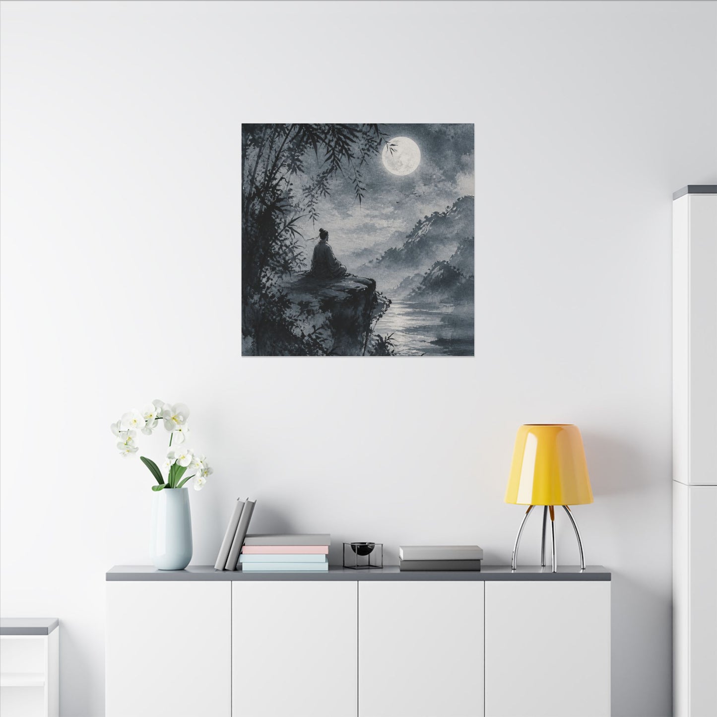Ink Brushstroke Sumi E Canvas Art | Serene Zen Art