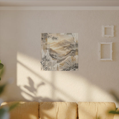 Shibui Mountain Mist Canvas Art - Japandi Japanese Pattern