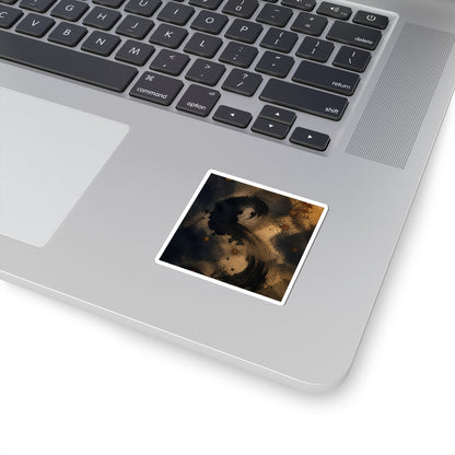 Ink Brushstroke Autumn Sticker | Dark Japandi Luxurious Design