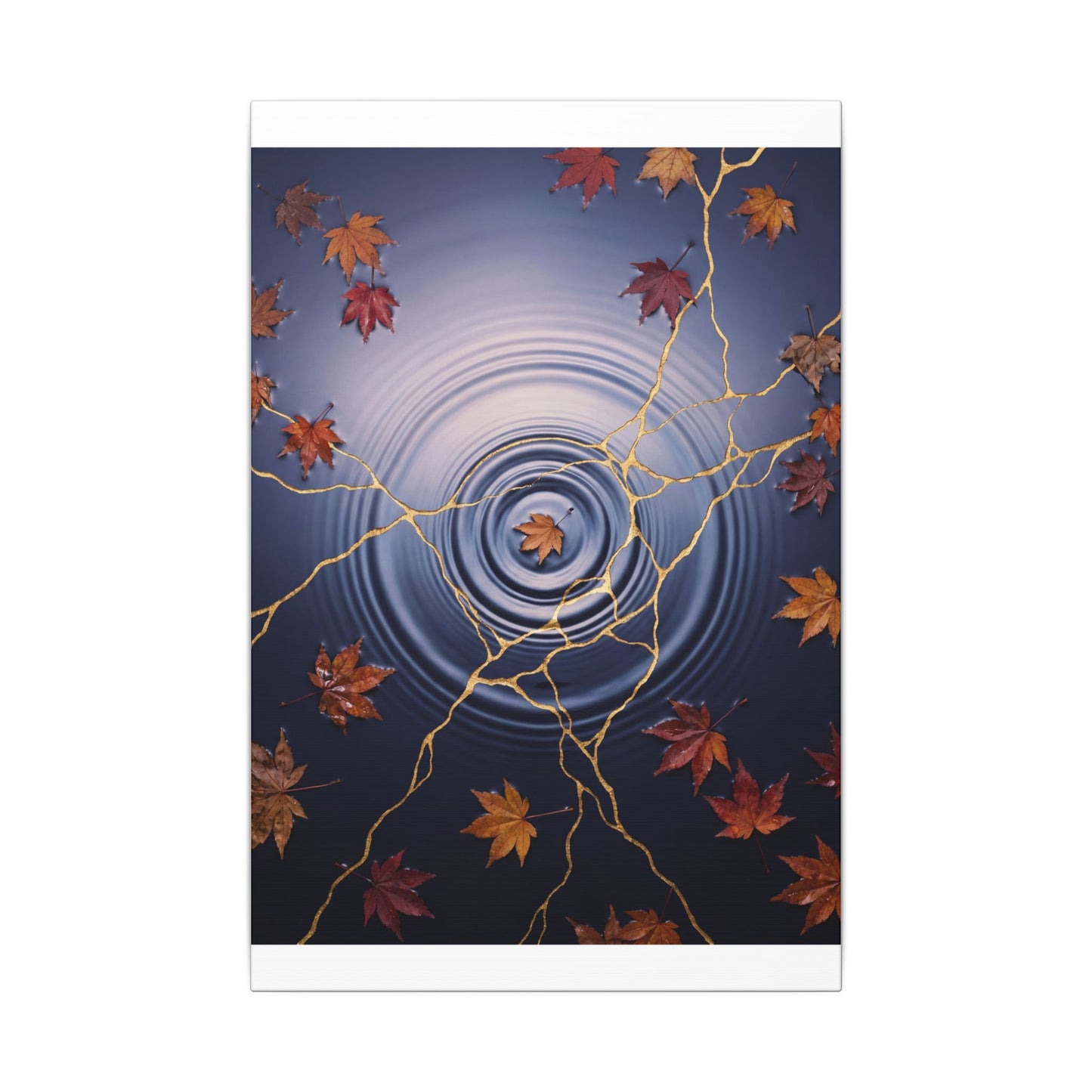 Kintsugi Water Ripple in Dawn | Gold Vein Canvas Art