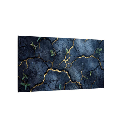 Cracked Earth Spring Canvas Art | Kintsugi Healing Design