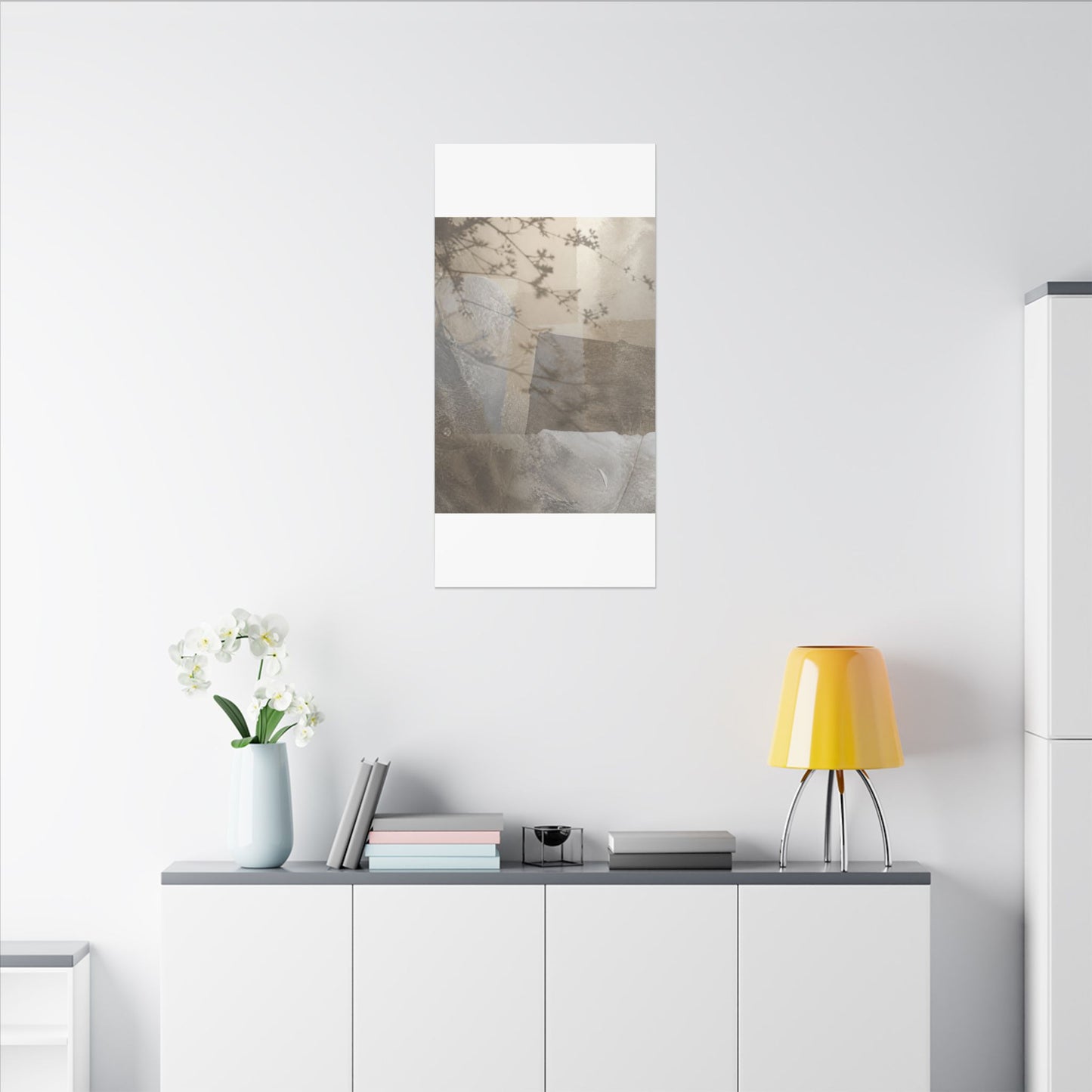 Neutral Shadow Play Canvas Art - Texture Japandi