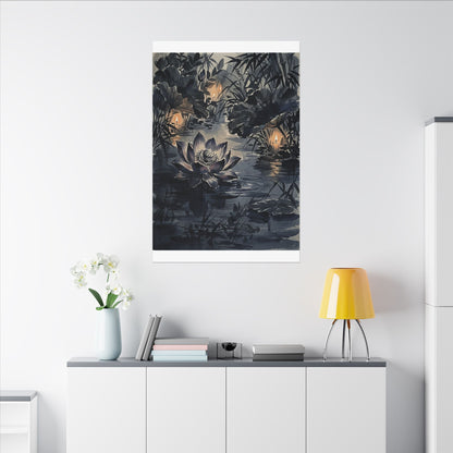 Fukinsei Lotus Flower Canvas Art - Zen Sumi E