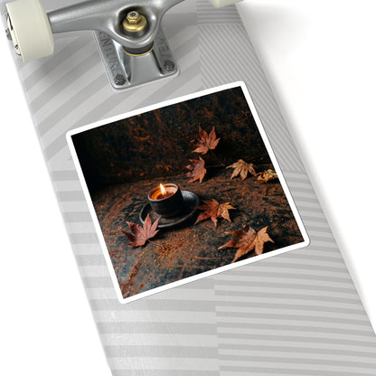 Sophisticated Rust Patina Sticker - Shadow Zen Dark Japandi Art Print