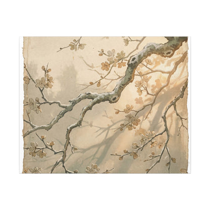 Cherry Blossom Canvas Art | Winter Japandi Japanese Pattern Art