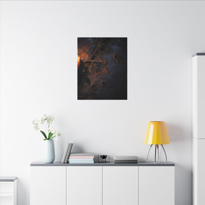 Candlelight Rust Patina Canvas Art - Dark Japandi Ma