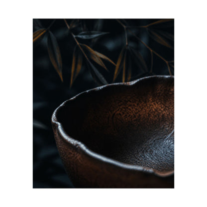 Moonlight Ceramic Bowl Wall Art Print - Dark Japandi Kanso